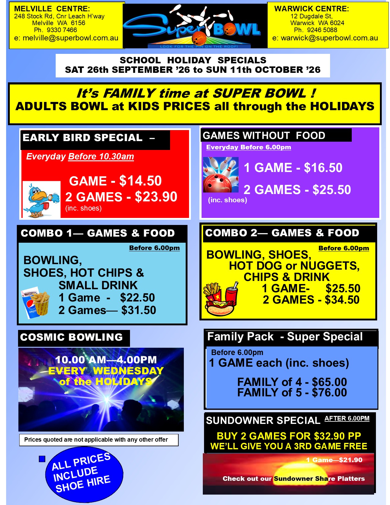 Super Bowl Sept & Oct Holiday Deals